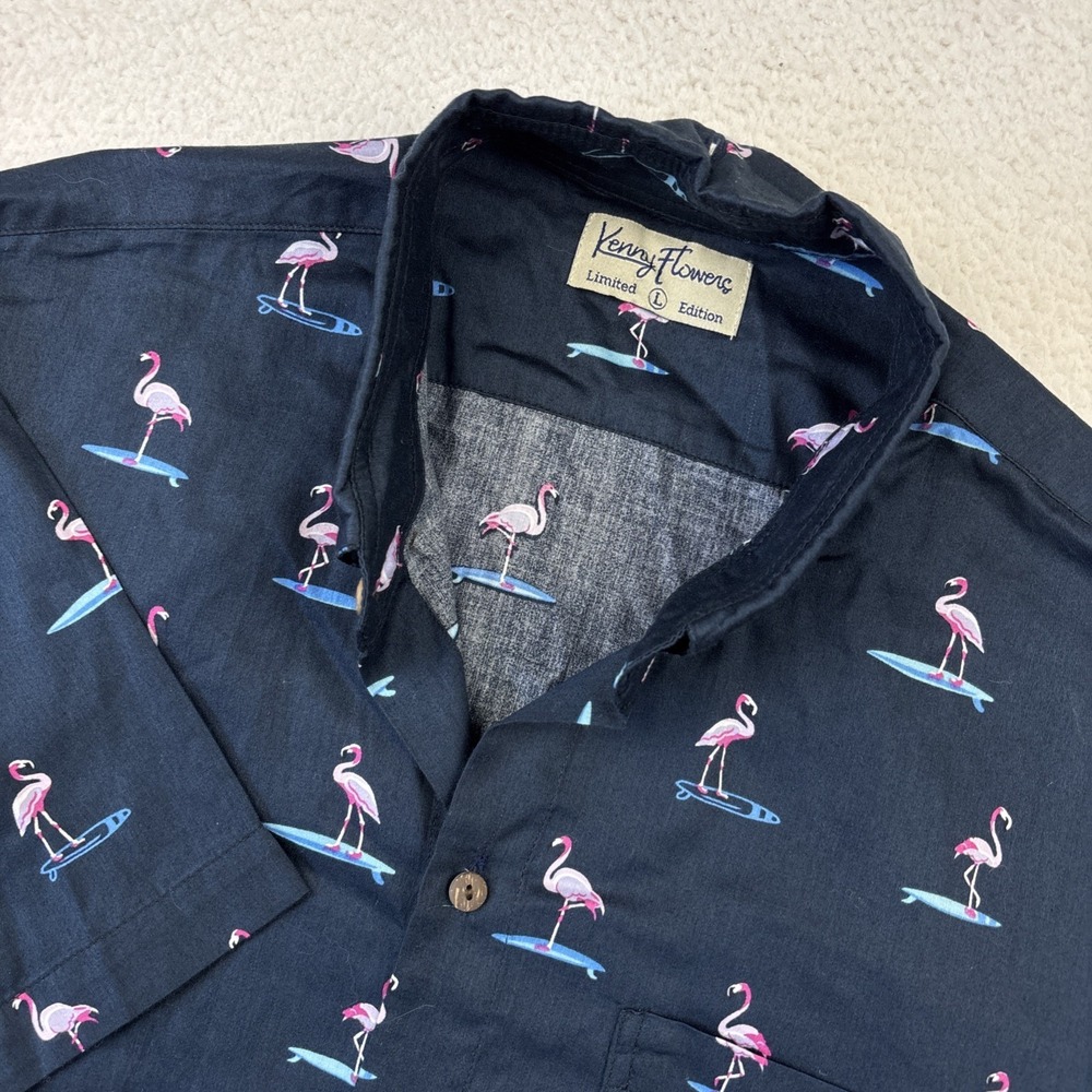 KENNY FLOWERS 'The Waka Flockers' Mens Large Short Sleeve Button Hawaiian Shirt